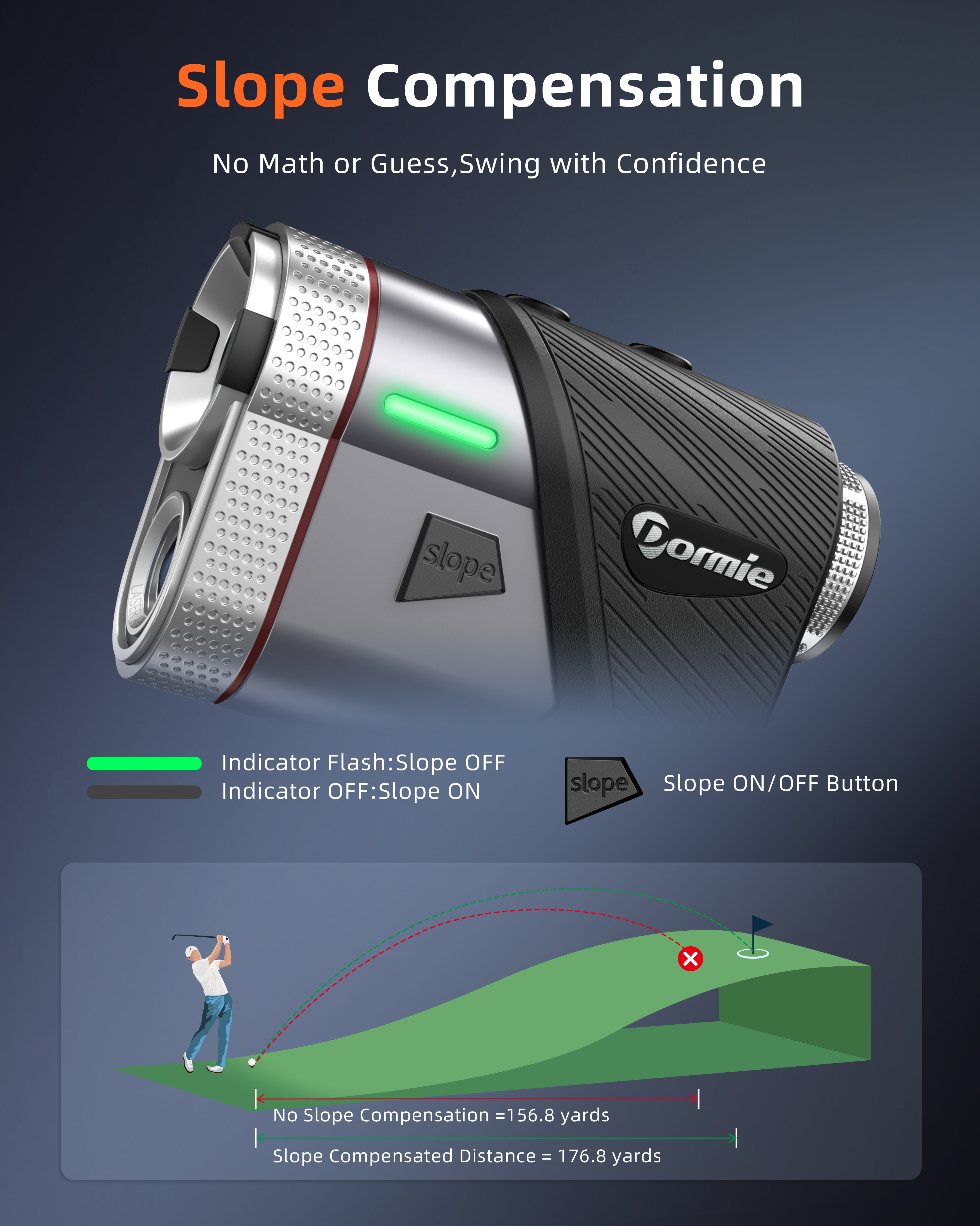 DORMIE T100 Golf Rangefinder 800 Yards 6X Magnification Rangefinder