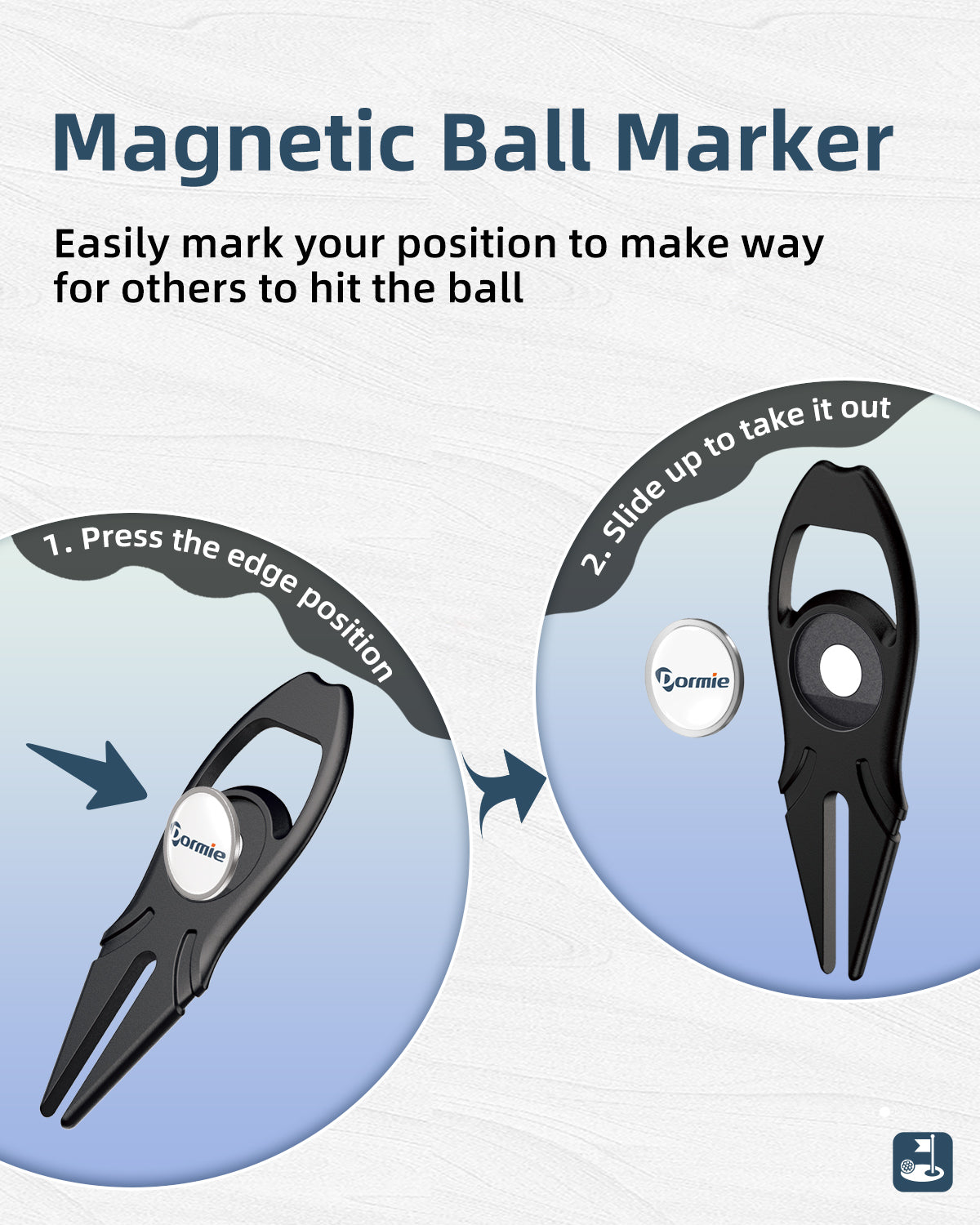 DORMIE Divot Repair Tool and Magnetic Marking Tool with Ergonomic Design