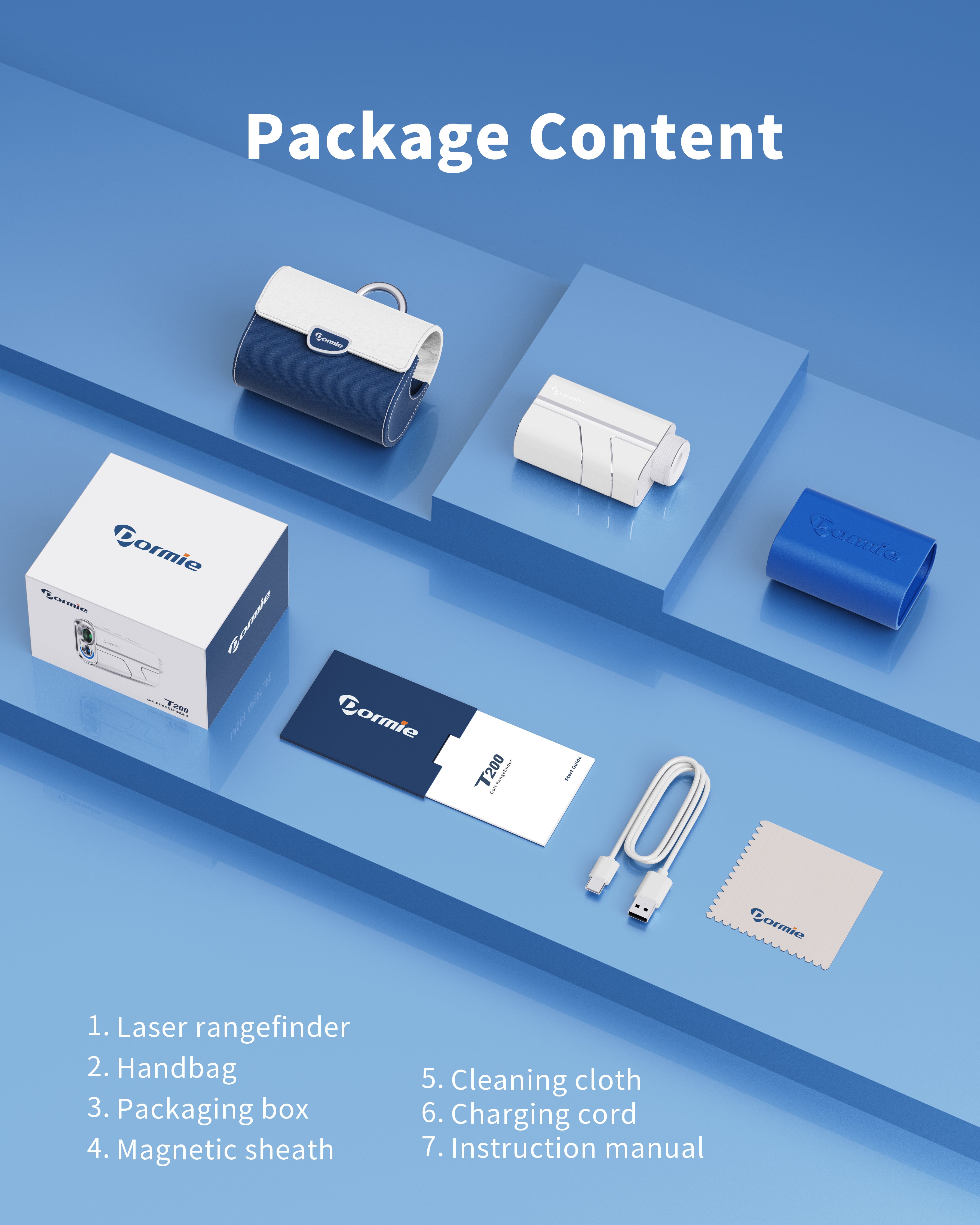 Dormie T200 Golf Rangefinder 1000Yards Grey７X Magnification Rangefinder
